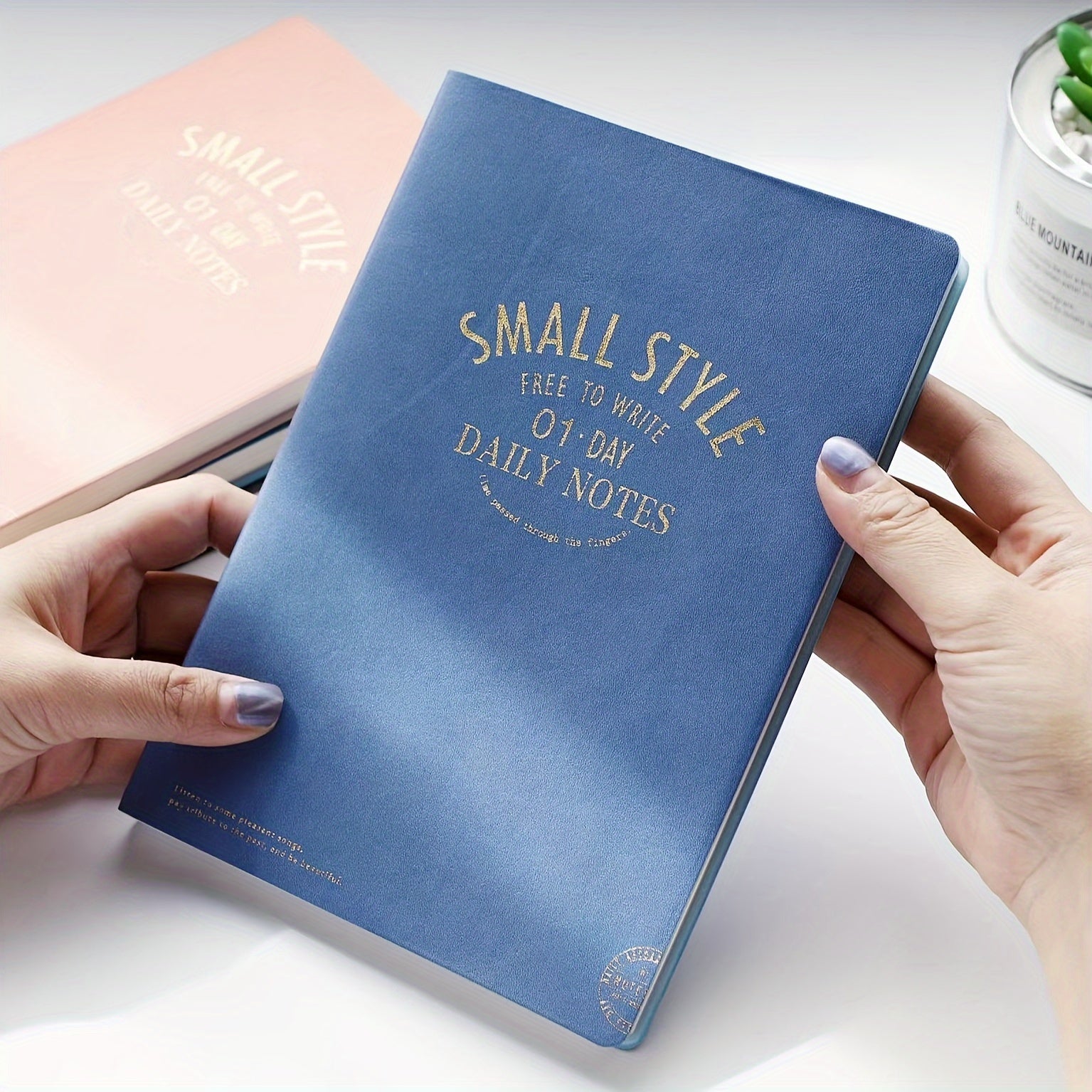 A5 Leather Notebook High Quality Touch of Real Leather Beige Paper 96 Thick