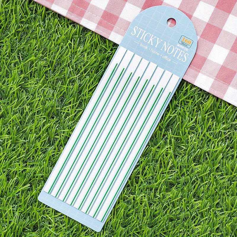 160pcs Long Fine Horizontal Line Sticky Notes Memo Pad Waterproof