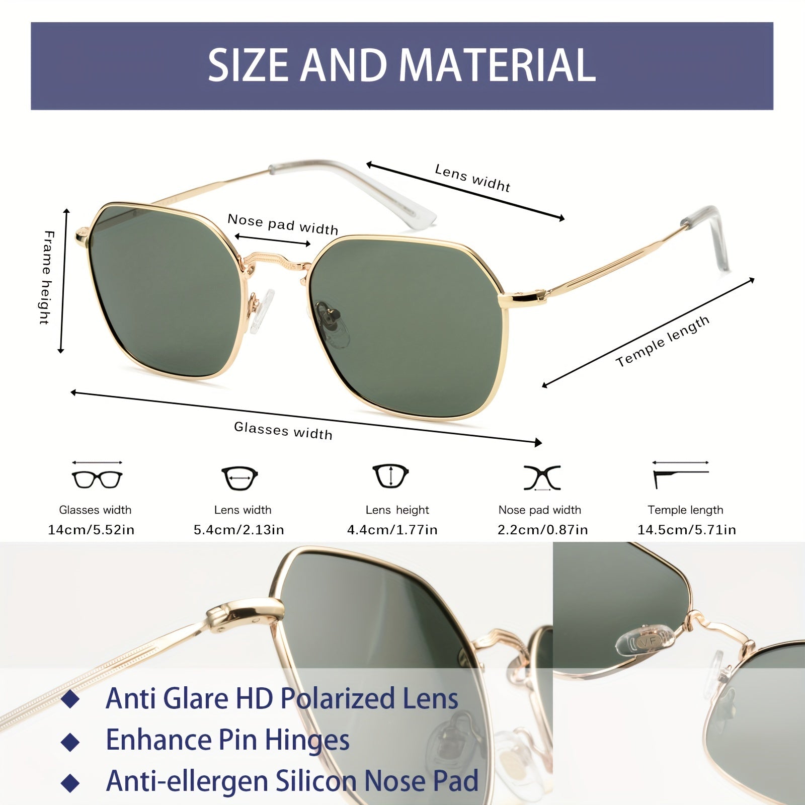 Polarized Sunglasses Vintage UV400 Anti Glare Coating