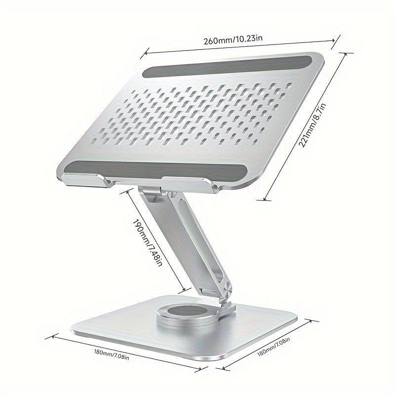 Adjustable Laptop Stand 360 Rotating Base Ergonomic Riser for Collaborative Work