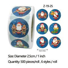 500 Merry Christmas Stickers Roll - Self adhesive Label Gift Seal Sticker