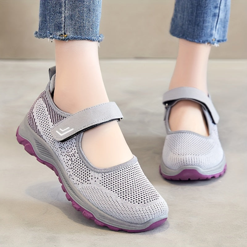 Women's Backless Walking Shoes Hook & Loop Fastener Casual Sneakers