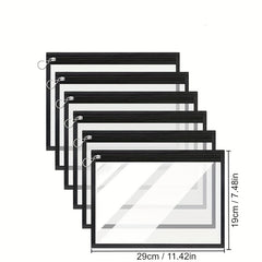 6 Pcs Zipper Transparent Pouch Versatile Storage Bags