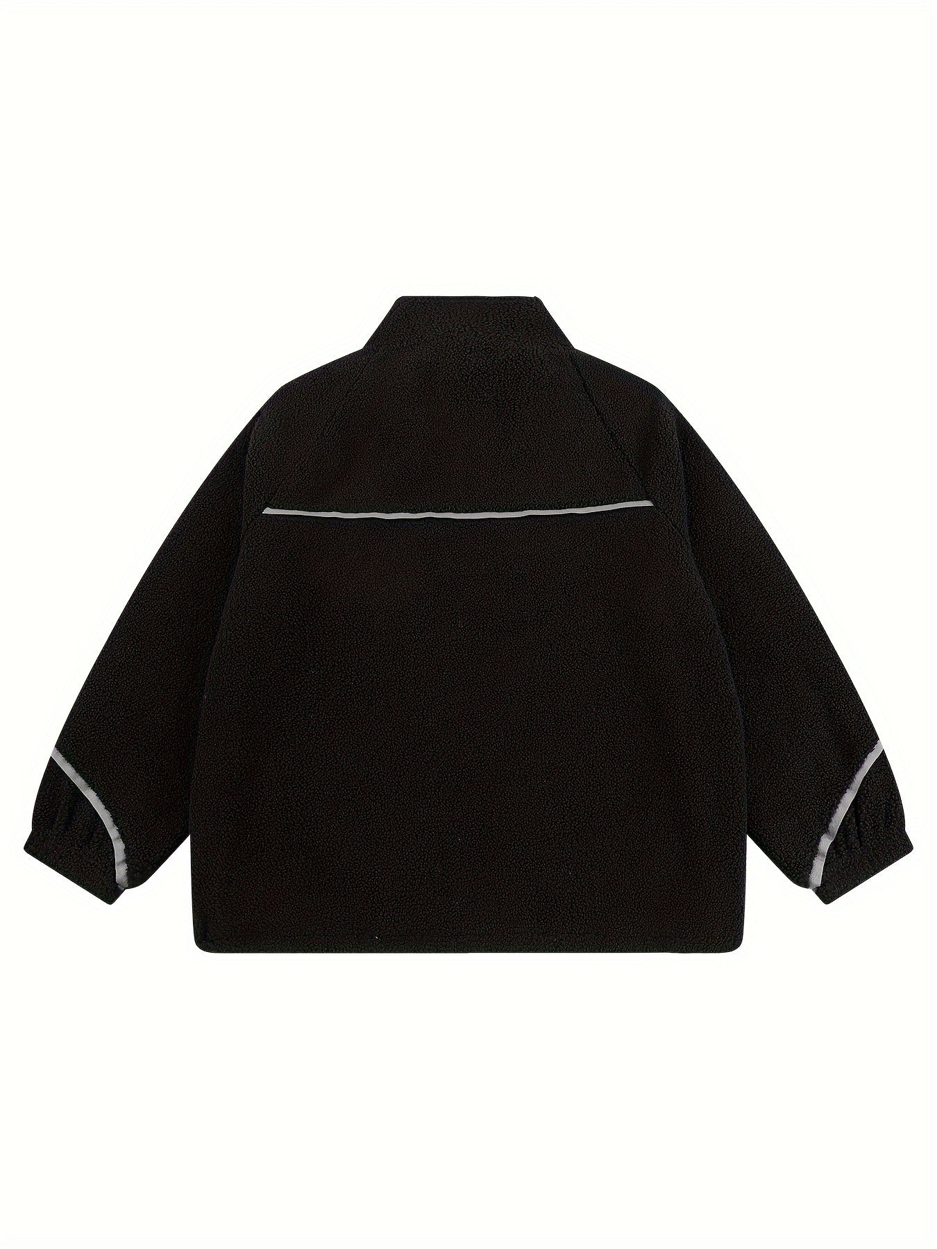 Men's Classic Fleece Track Jacket Stand Collar Zip Up for Spring Fall