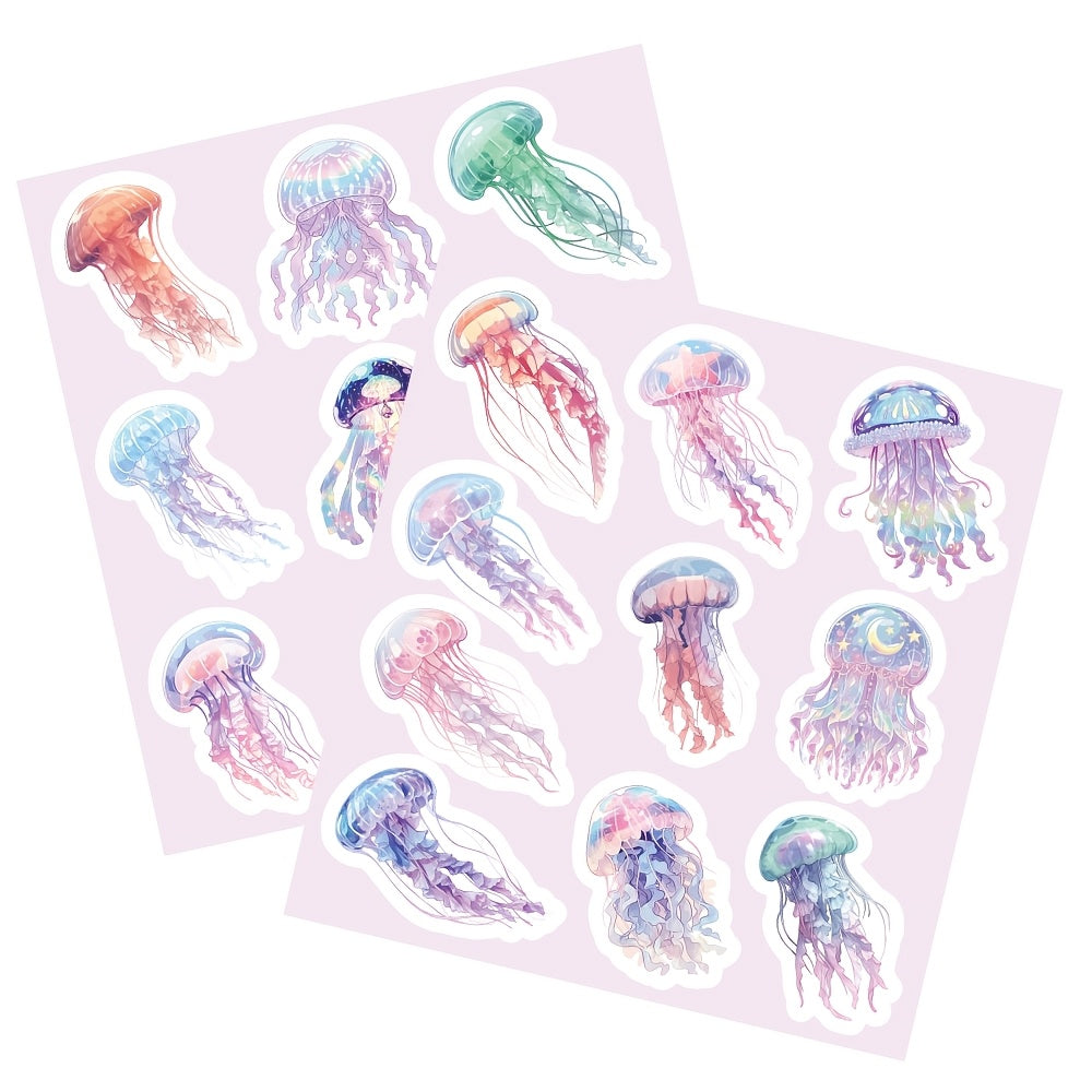 55 Crystal Jellyfish Stickers Waterproof Decals for Luggage Water Bottles