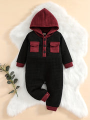 Baby's Hooded Jumpsuit Long Sleeve Romper