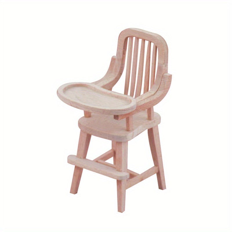1:12 Dollhouse Rocking Chair Wood - Mini Furniture for Pretend Play