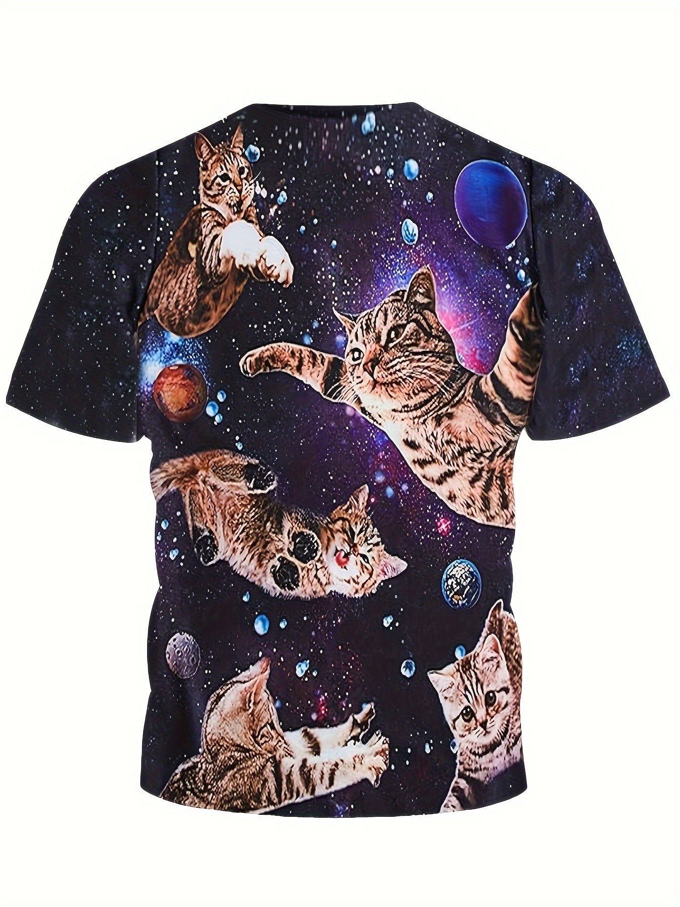 Breathable Astronaut Kitty Short Sleeve T-shirt Girls Spring Summer Gift