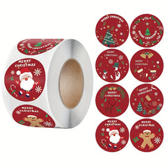 500 Cowhide Adhesive Christmas Stickers Holiday Decoration Label