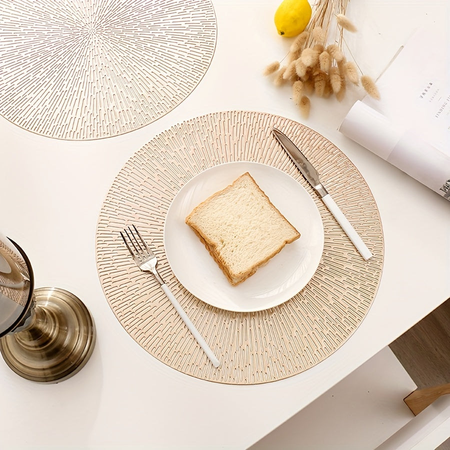 Golden Eye Of Heaven Pattern Placemats - Set of 6 - Round Hollow Design