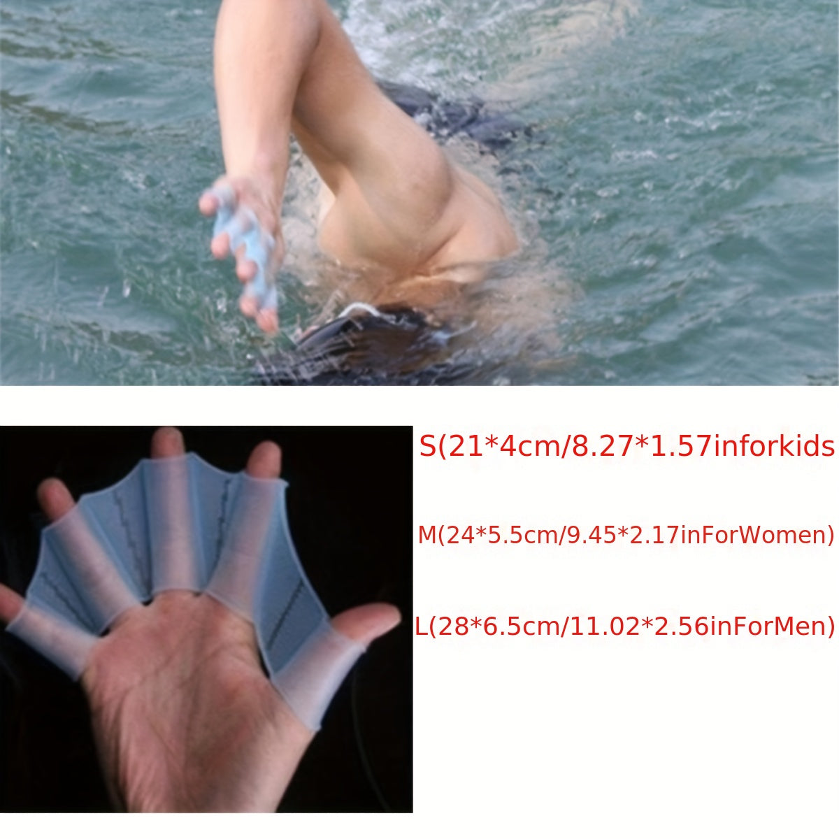 Silicone Swimming Fins Webbed Gloves Training Equipment