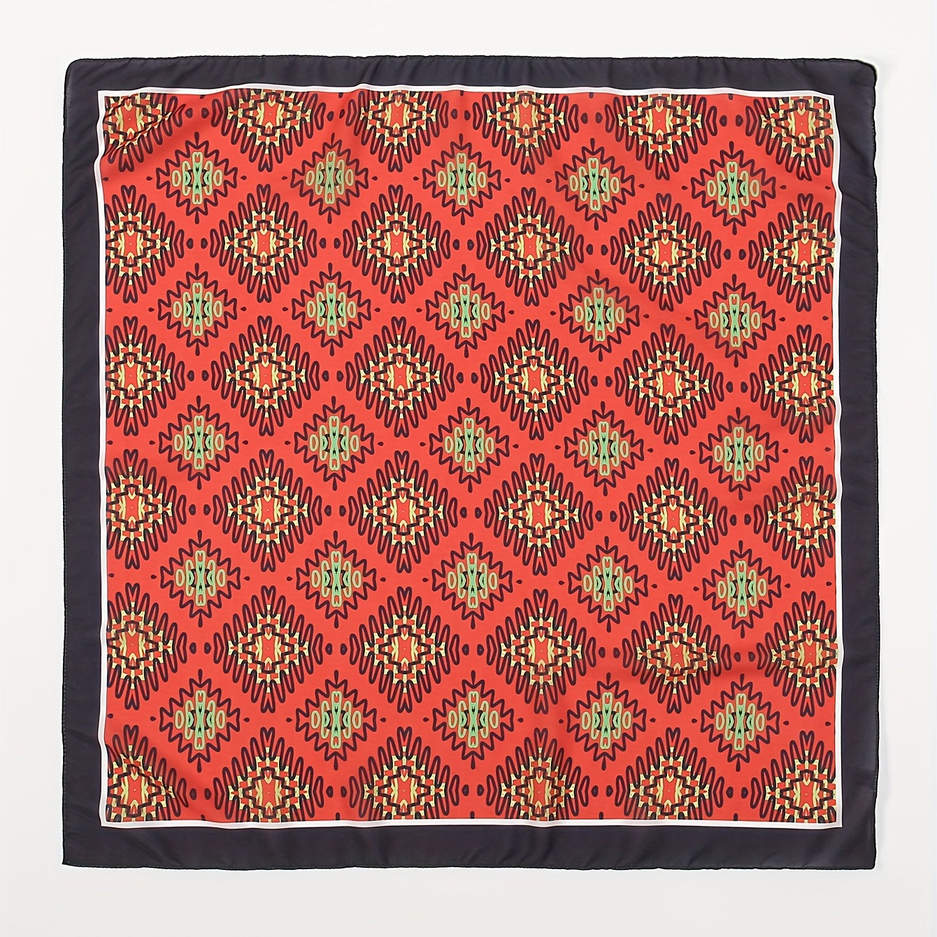 Red Bandana Boho Printed Square Scarf Neckerchief Head Wrap