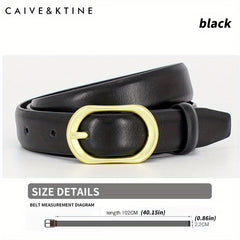 Oval Buckle Leather Belt Solid Casual Belt Unisex Jeans Pants Coat Belt