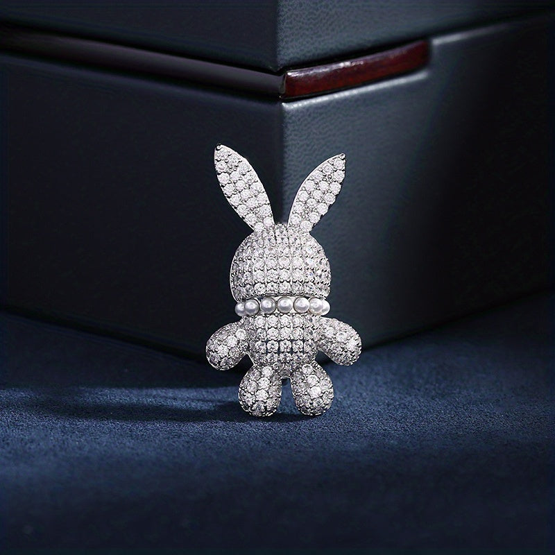 Zircon Rabbit Brooch for Men & Women