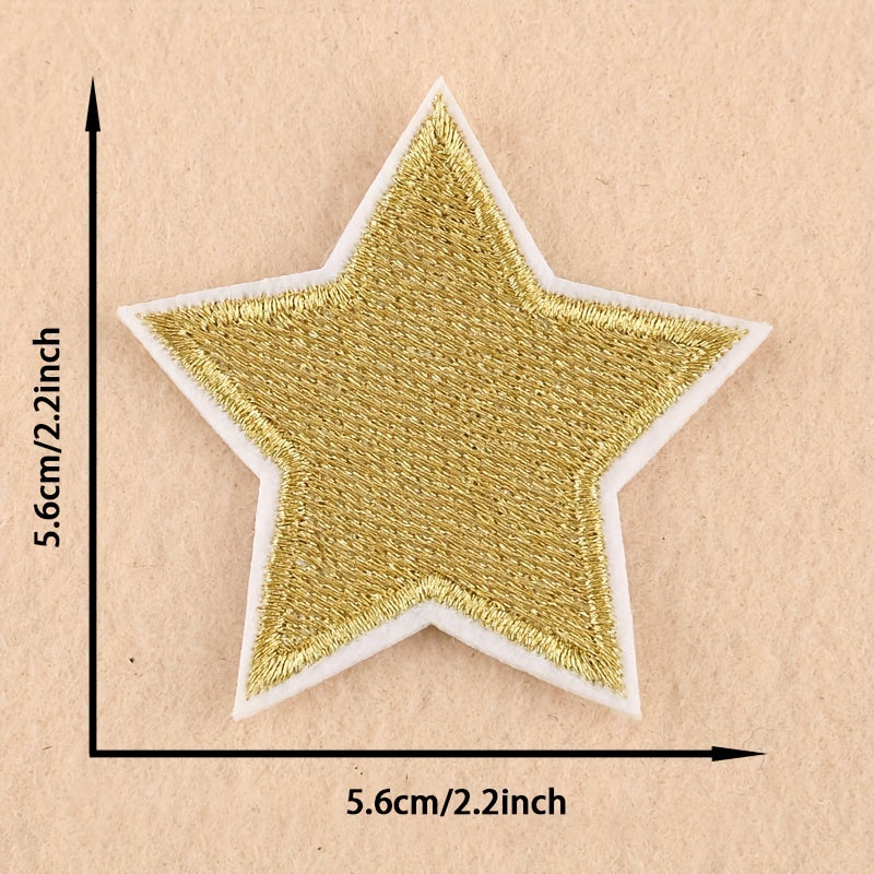 4pcs Pentagram Embroidered Patch Iron On Sticker For Clothing Jacket Pants