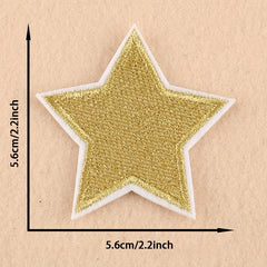 4pcs Pentagram Embroidered Patch Iron On Sticker For Clothing Jacket Pants