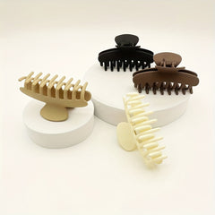 4pcs Matte Solid Hair Claw Shark Claw Ponytail Holder Hair Accessories