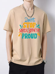 Men's Slim Fit T-shirt Print Top Spring Summer Holiday