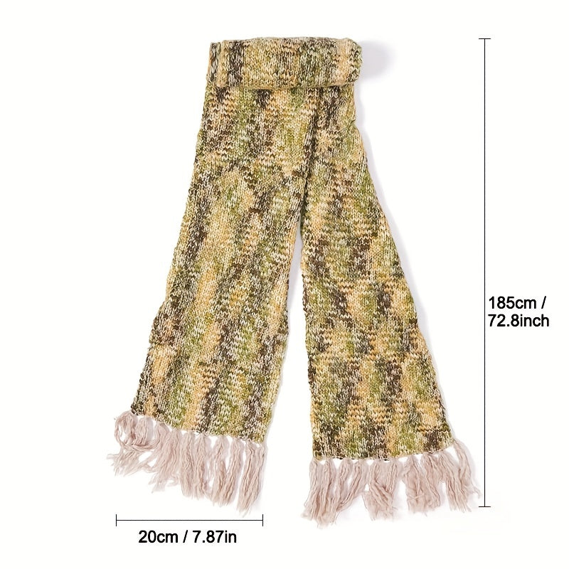 Casual Tassel Knitted Scarf for Women