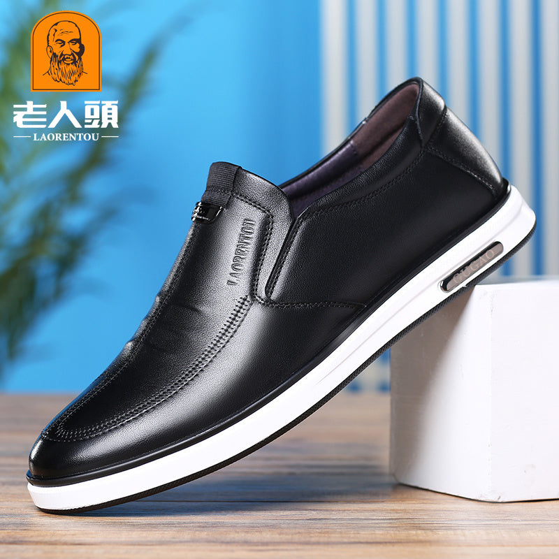 LAORENTOU Men's Leather Slip On Oxfords