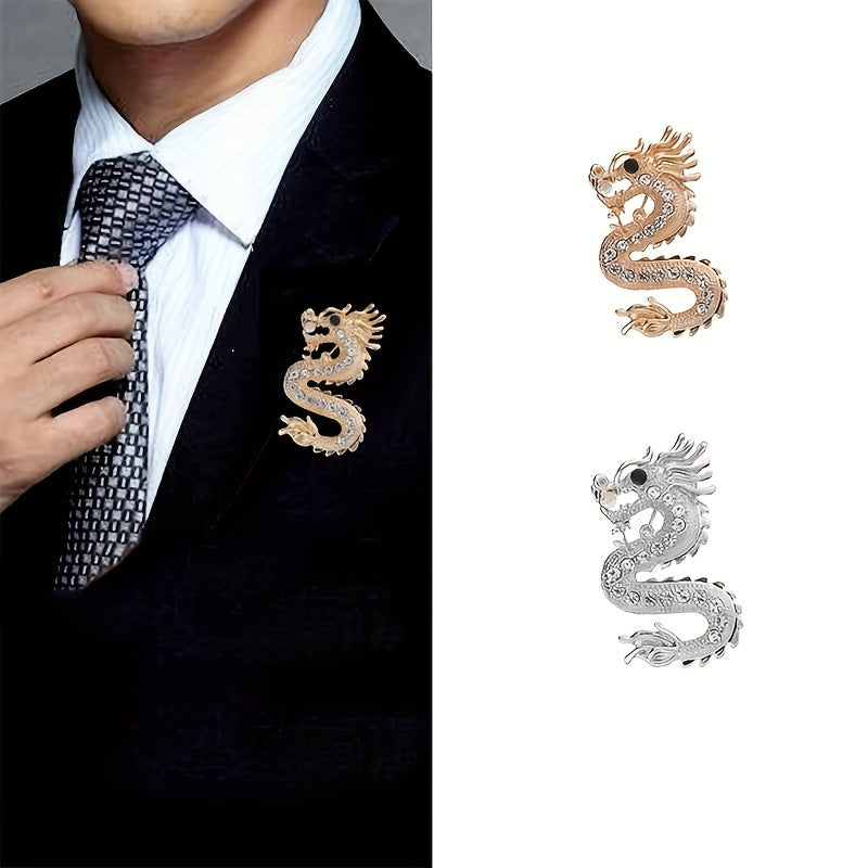 Dragon Brooch Men Punk Shirt Collar Coat Pins Jewelry Accessories