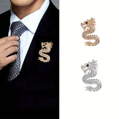 Dragon Brooch Men Punk Shirt Collar Coat Pins Jewelry Accessories