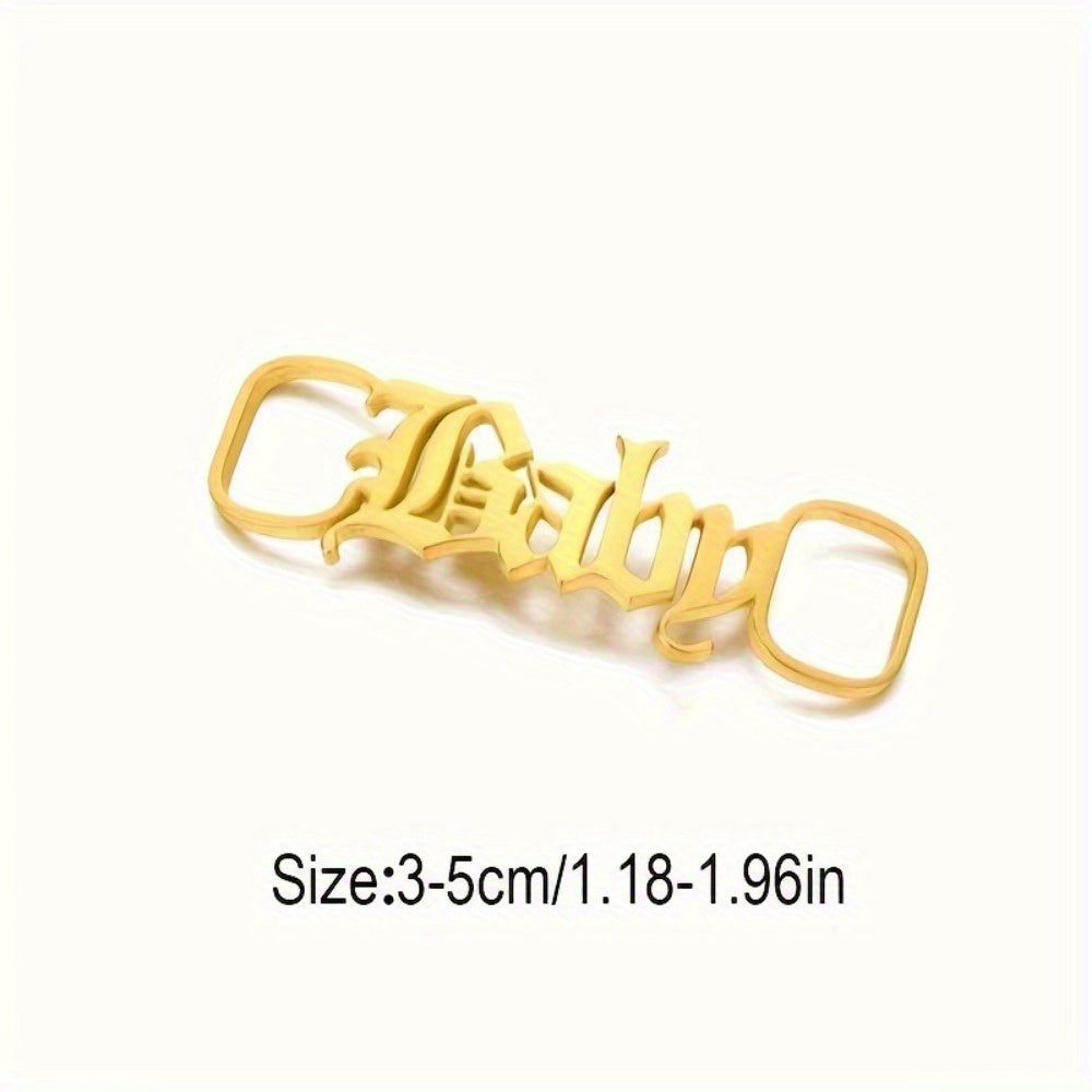 2pcs Custom Stainless Steel Shoe Tags Golden Finish