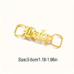 2pcs Custom Stainless Steel Shoe Tags Golden Finish