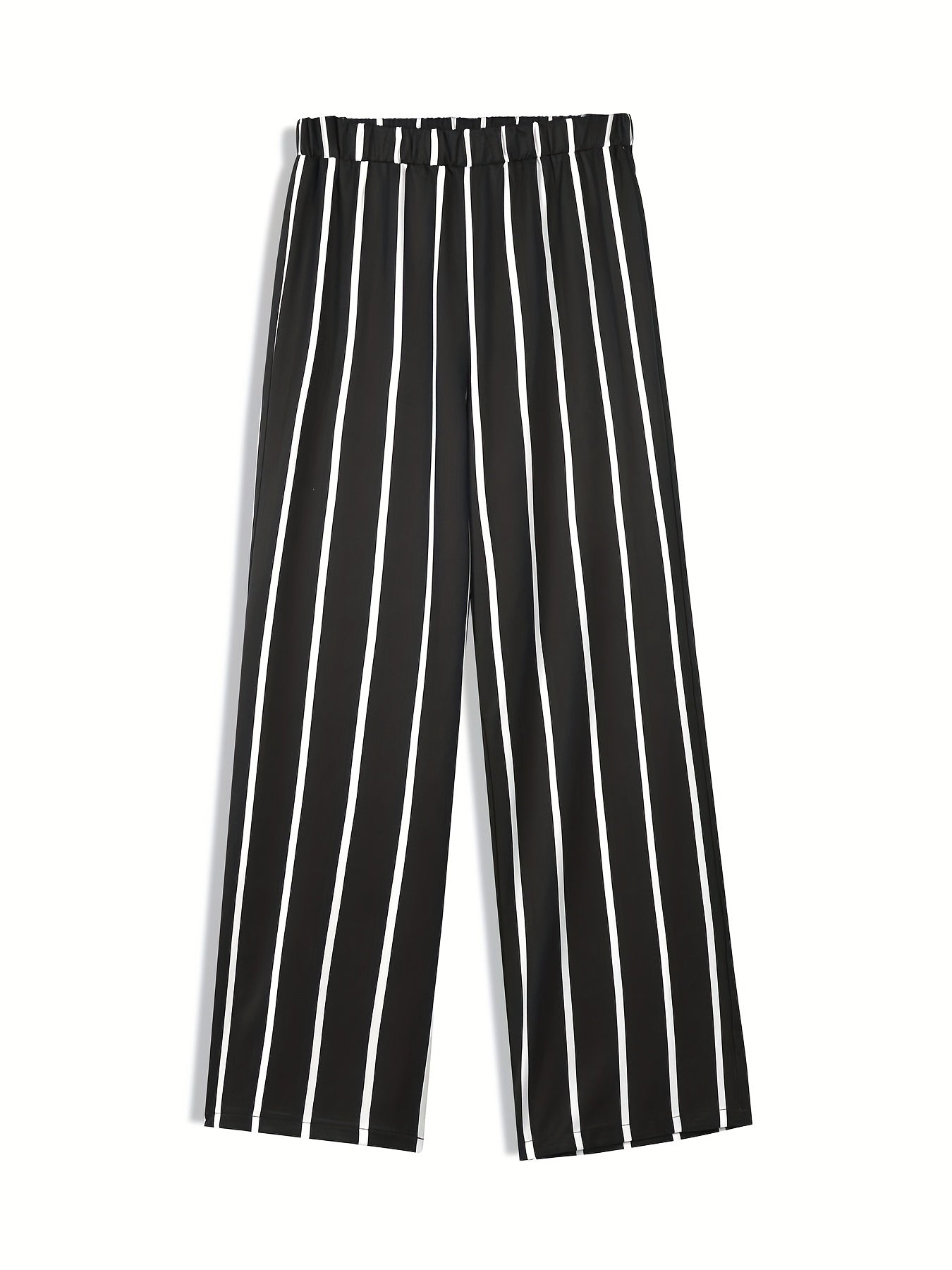 Striped Wide Leg High Waist Pants for Women