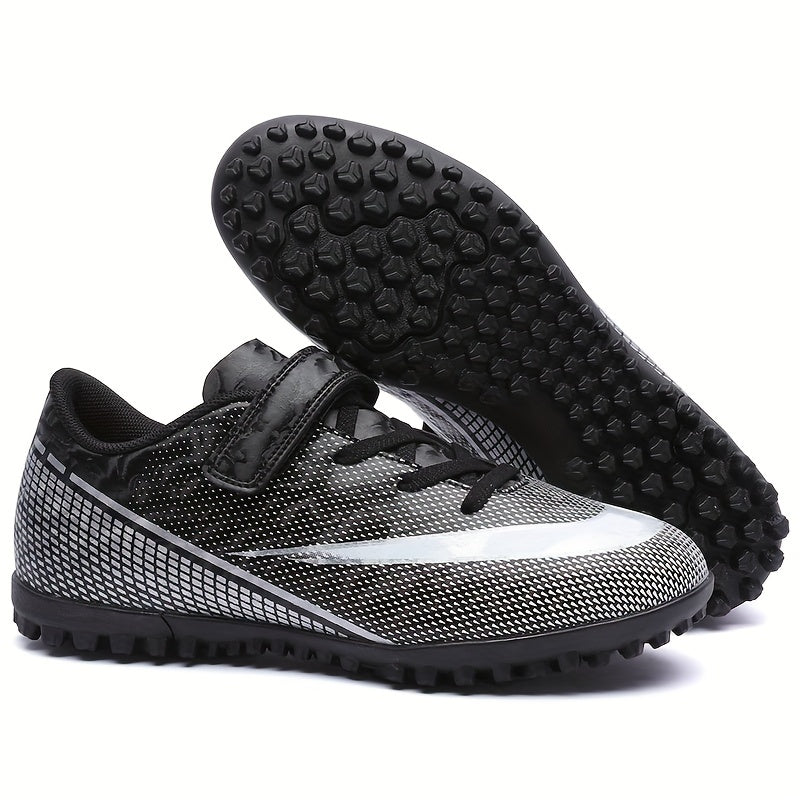 Boy's Turf Football Boots Hook Loop Fastener TF Soccer Cleats