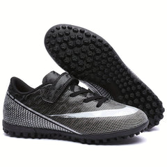 Boy's Turf Football Boots Hook Loop Fastener TF Soccer Cleats