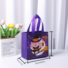 6pcs Mixed Halloween Gift Bags Non-Woven Shopping Bags Packaging Bags Tote Bags