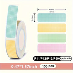 150Pcs Stickers P11 P12 P15 P50 Waterproof Thermal Label Paper