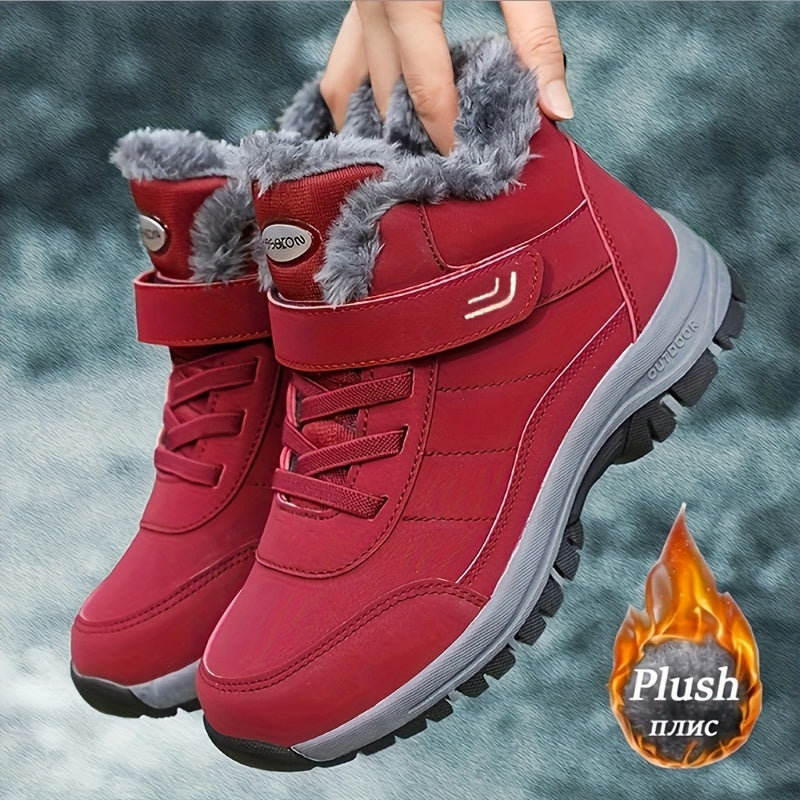 Women's Fleece Waterproof Snow Boots Warm Cotton Shoes