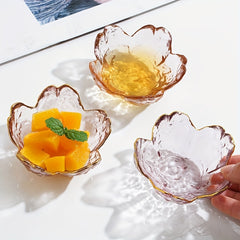 Golden Sauce Bowl with Cherry Blossoms - Seasoning & Decor