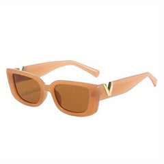 Rectangle Sunglasses For Women Men V Carved Glasses For Beach Party Club UV400