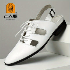 Men's Breathable Leather Sandals for Outdoor Beach