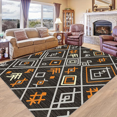 Geometric Pattern Soft Faux Sheepskin Floor Mat Machine Washable