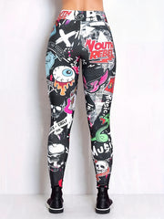 Graphic Print High Waist Leggings for Women