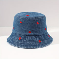 Men's Love Embroidery Sun Hat Fisherman Hat