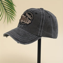 Vintage Ripped Embroidery Baseball Cap Cotton Label Patch Sports Hat