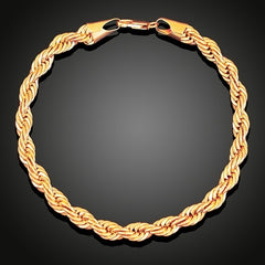 Golden Plated Silver Twist Necklace Bracelet Set