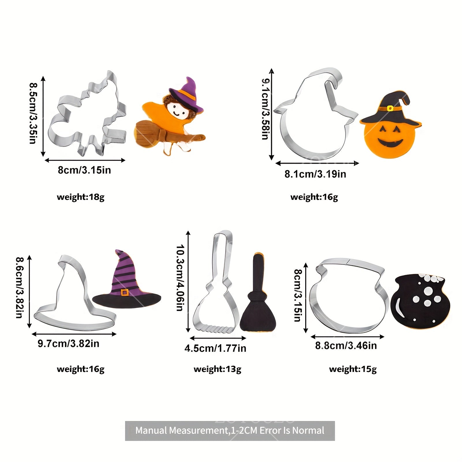 Stainless Steel Halloween Cookie Cutters Baking Kit