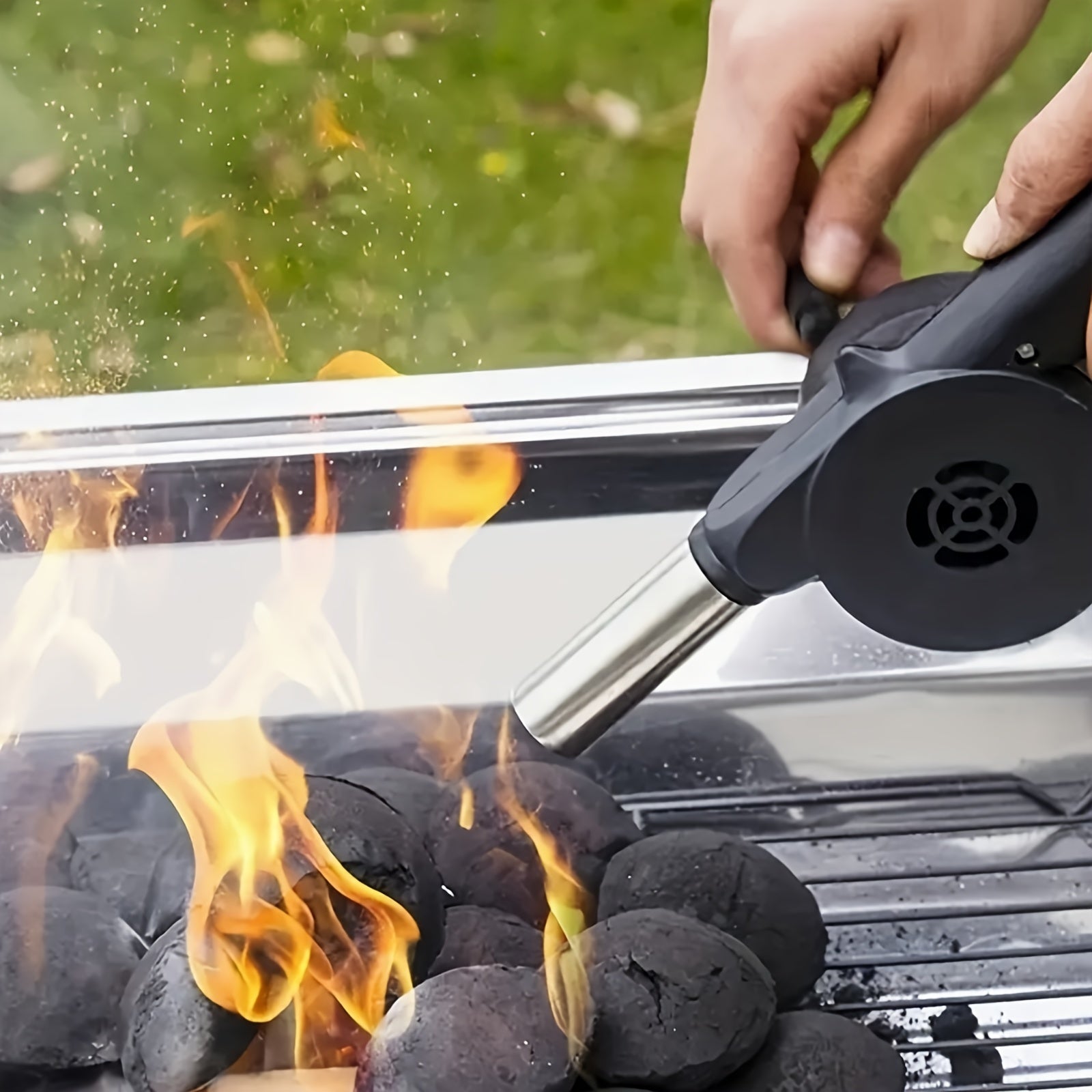 BBQ Fan Air Blower Fast Fire Starter Hand Crank for Outdoor Cooking