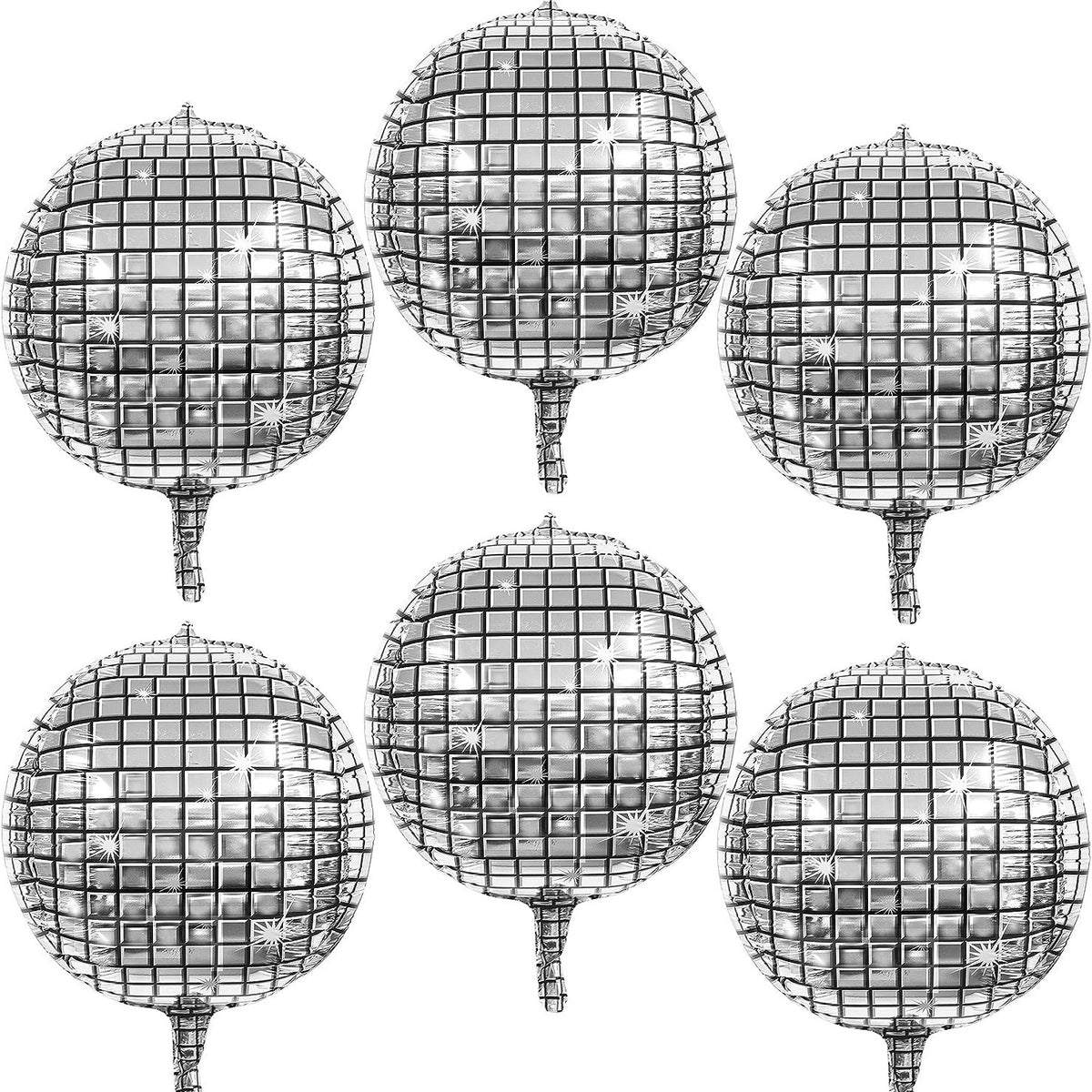 6pcs 4D 55 88 Cm Disco Balloon Set Silvery Wedding Birthday Party Decor