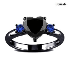 Heart shaped Zircon Couple Ring