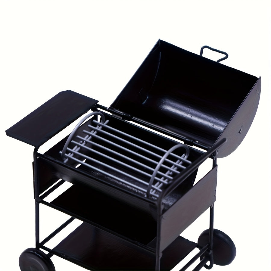 Mini BBQ Grill Model for Dollhouse Metal Outdoor Scene Decor