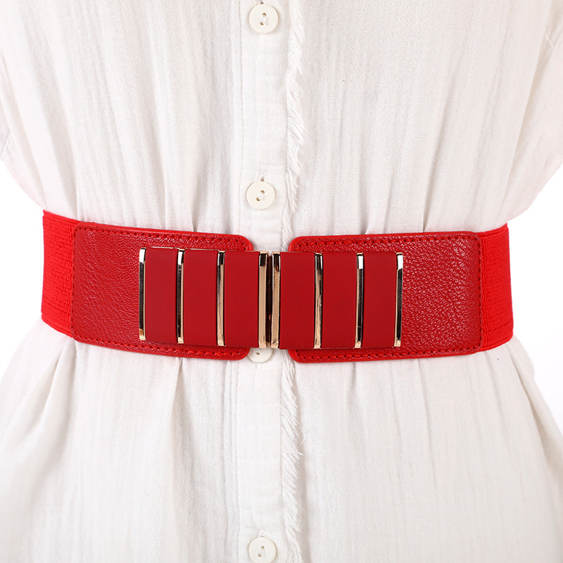 Women Jumpsuit Elastic Stretch Wideband Belted Girdle Belt