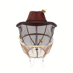 Cowboy Bee Veil Hat for Beekeeping with Visibility Veil