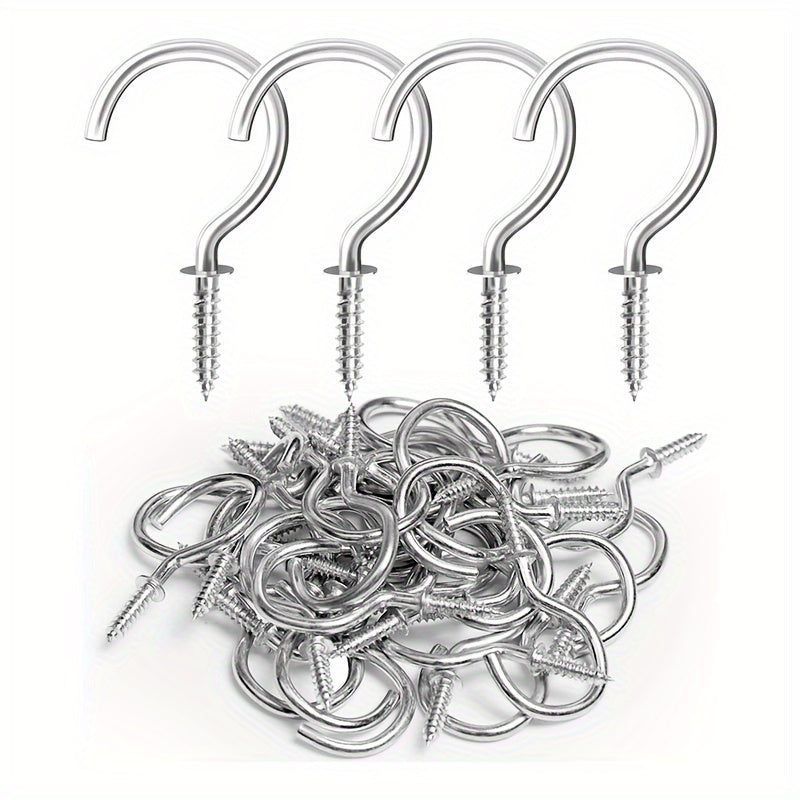 36pcs 1-1/4 Inch Cup Hooks Metal Heavy Duty Screw Hooks for Wood Wall Ceiling